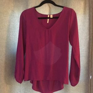 Purple open back top